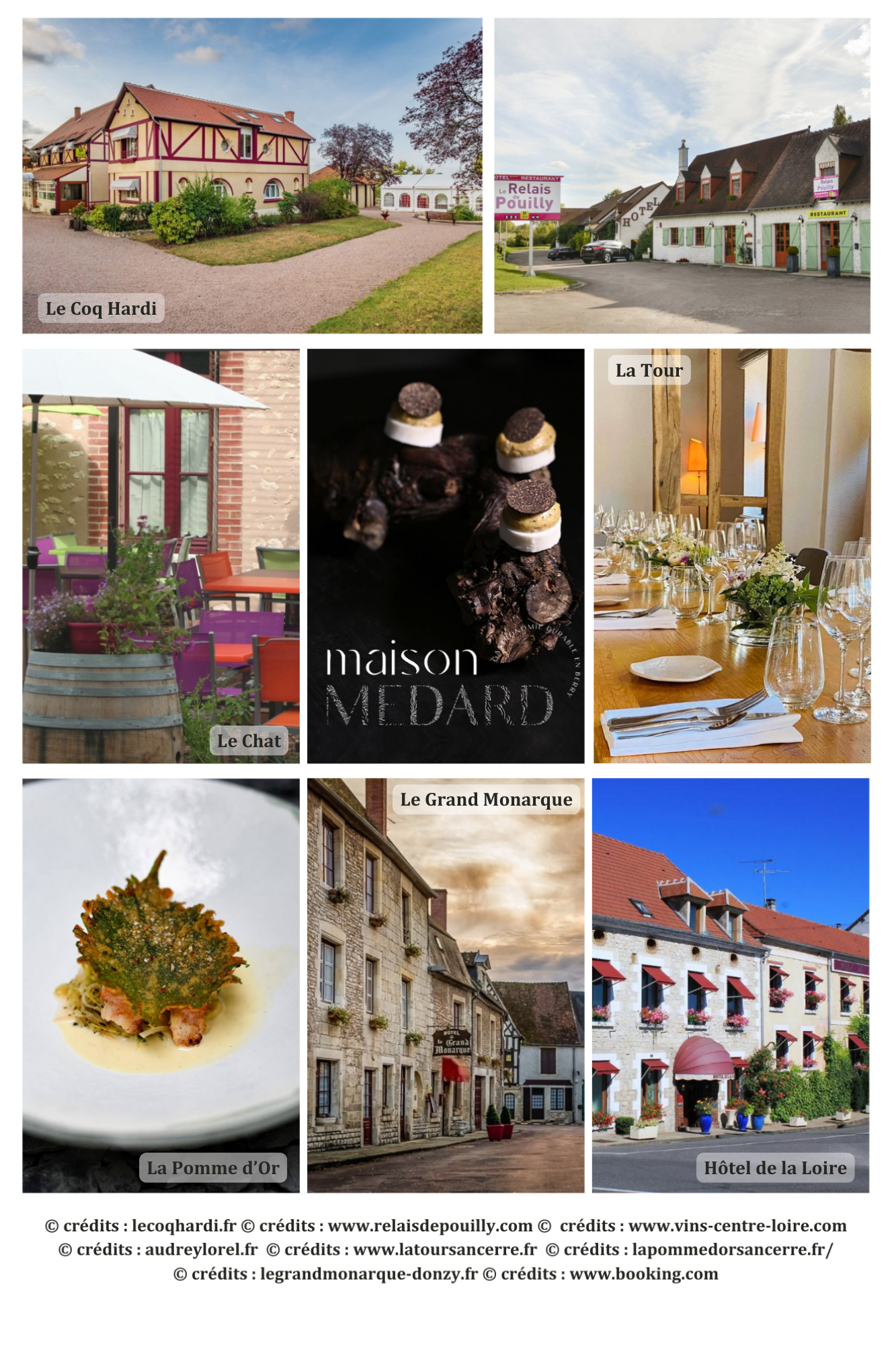 Hôtels, restaurants partenaires